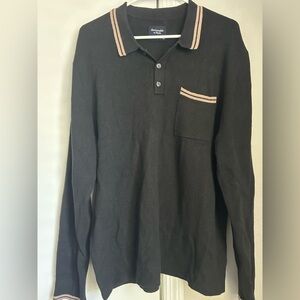 Abercrombie & Fitch Black Polo with Pink Trim